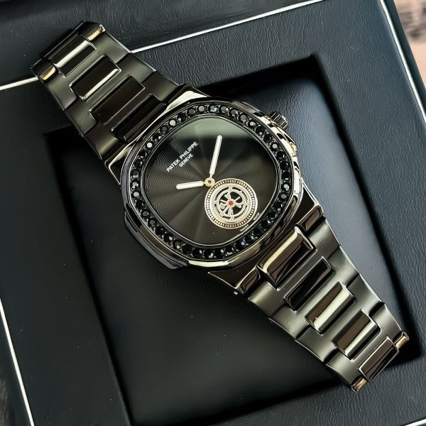 Patek Philippe Nautilus Black Square Dial Mens Watch
