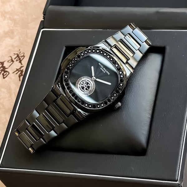 Patek Philippe Nautilus Black Square Dial Mens Watch