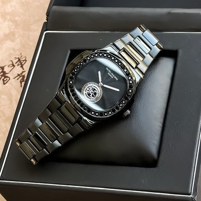 Patek Philippe Nautilus Black Square Dial Mens Watch
