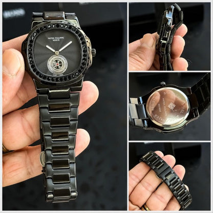 Patek Philippe Nautilus Black Square Dial Mens Watch