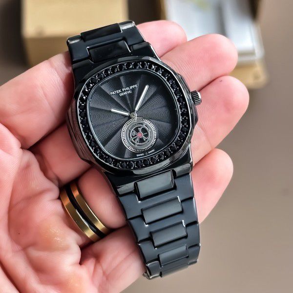 Patek Philippe Nautilus Black Square Dial Mens Watch