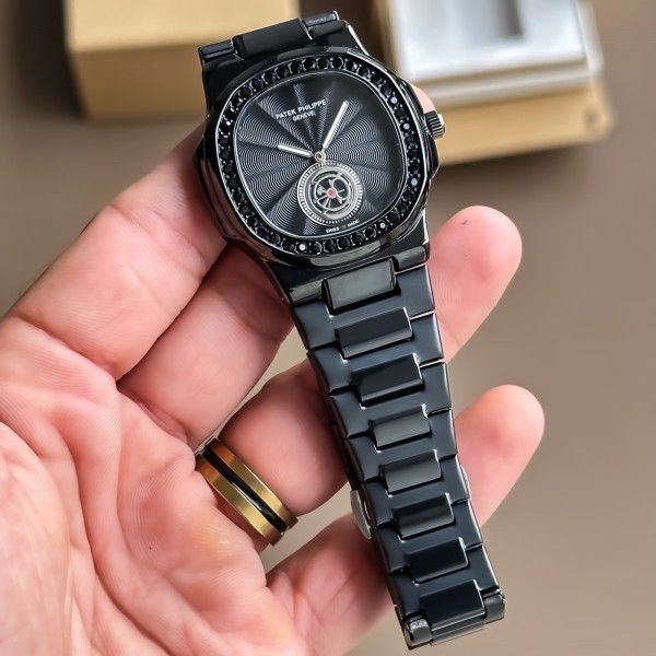 Patek Philippe Nautilus Black Square Dial Mens Watch