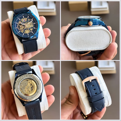 Tommy Hilfiger Automatic Machinary Blue Strap & Blue Dial Analog Watch For Men